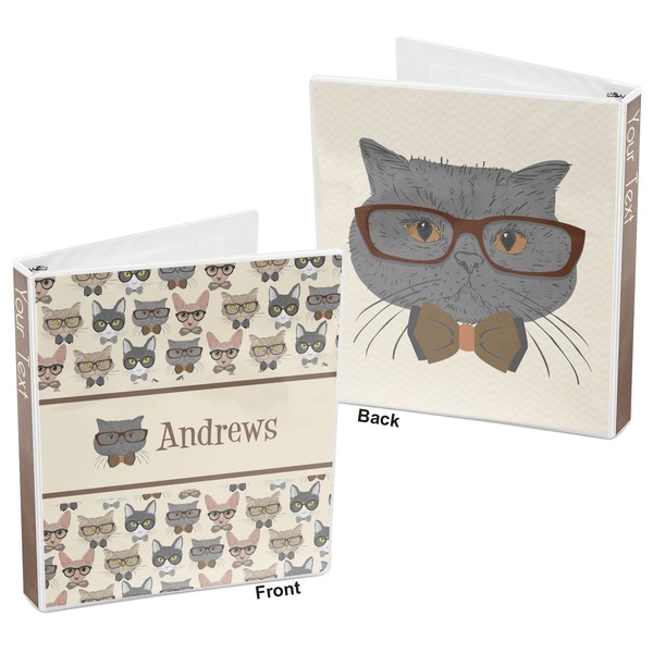Hipster Cats 3-Ring Binder Front and Back