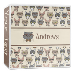 Hipster Cats 3-Ring Binder - 2 inch (Personalized)
