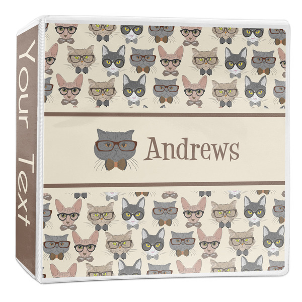 Custom Hipster Cats 3-Ring Binder - 2 inch (Personalized)