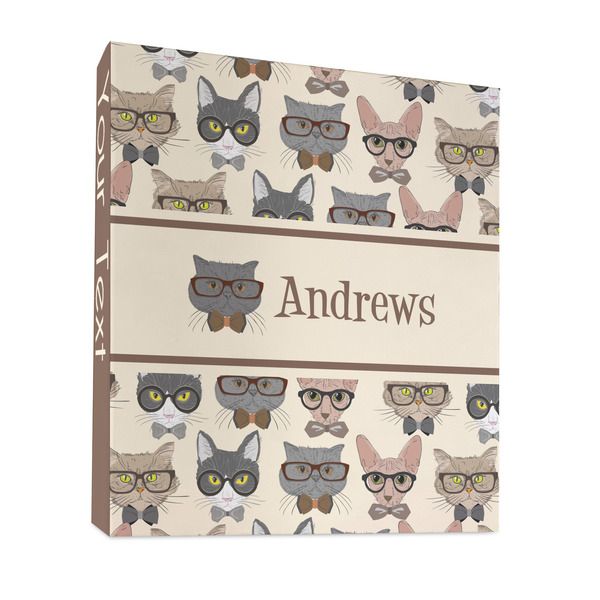 Custom Hipster Cats 3 Ring Binder - Full Wrap - 1" (Personalized)