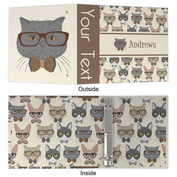 Hipster Cats 3 Ring Binders - Full Wrap - 2" - APPROVAL