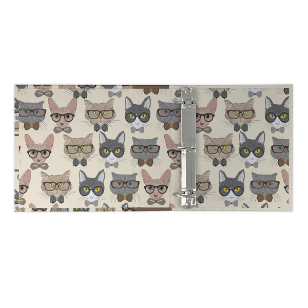 Hipster Cats 3 Ring Binders - Full Wrap - 2" - OPEN INSIDE