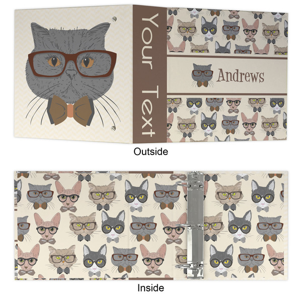 Hipster Cats 3 Ring Binders - Full Wrap - 3" - APPROVAL