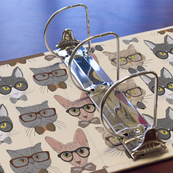 Hipster Cats 3 Ring Binders - Full Wrap - 3" - DETAIL