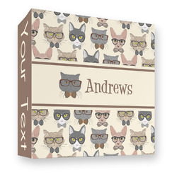 Hipster Cats 3 Ring Binder - Full Wrap - 3" (Personalized)