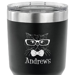 Hipster Cats 30 oz Stainless Steel Tumbler - Black - Double Sided (Personalized)