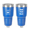 Hipster Cats 30 oz Stainless Steel Ringneck Tumbler - Blue - Double Sided - Front & Back