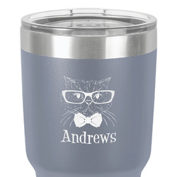 Hipster Cats 30 oz Stainless Steel Tumbler - Grey - Single-Sided (Personalized)
