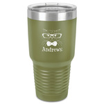 Hipster Cats 30 oz Stainless Steel Tumbler - Olive - Single-Sided (Personalized)