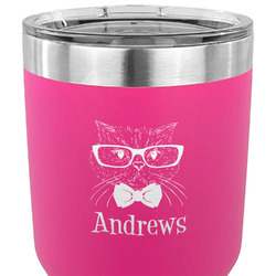 Hipster Cats 30 oz Stainless Steel Tumbler - Pink - Double Sided (Personalized)