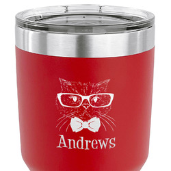 Hipster Cats 30 oz Stainless Steel Tumbler - Red - Double Sided (Personalized)