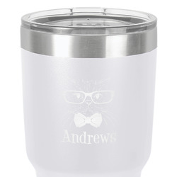 Hipster Cats 30 oz Stainless Steel Tumbler - White - Single-Sided (Personalized)