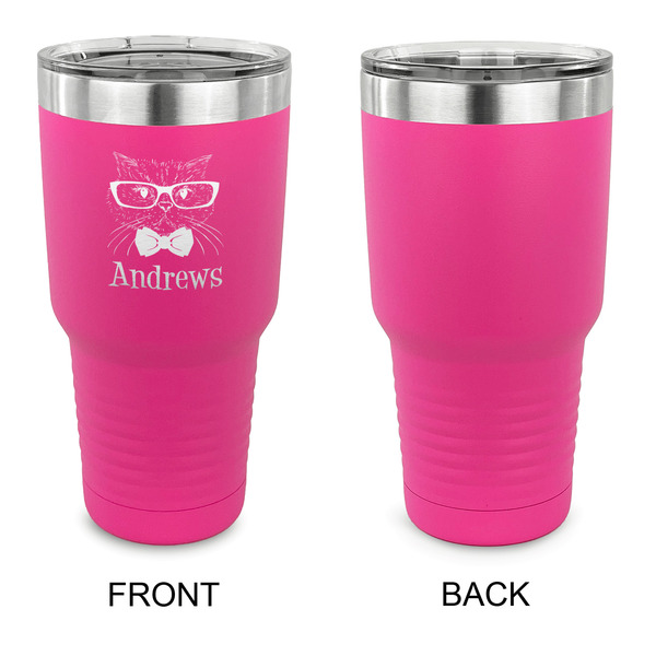 Hipster Cats 30 oz Stainless Steel Ringneck Tumblers - Pink - Single Sided - APPROVAL