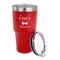 Hipster Cats 30 oz Stainless Steel Ringneck Tumblers - Red - LID OFF