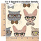 Hipster Cats 6x6 Swatch of Fabric