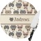 Hipster Cats Round Glass Cutting Board - Small (Personalized)