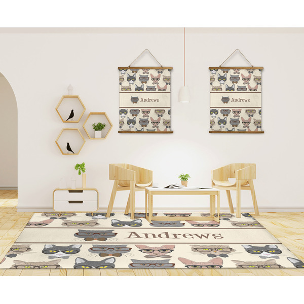 Hipster Cats 8'x10' Indoor Area Rugs - IN CONTEXT