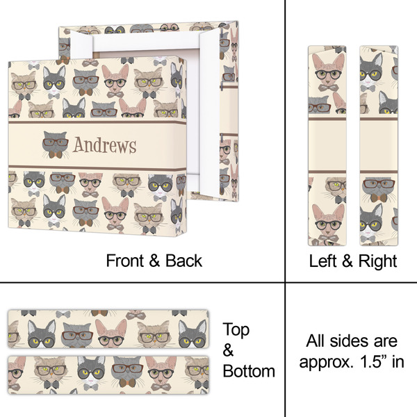 Hipster Cats 8x8 - Canvas Print - Approval