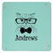 Hipster Cats 9" x 9" Teal Leatherette Snap Up Tray - APPROVAL