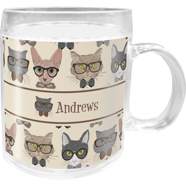 Custom Hipster Cats Acrylic Kids Mug (Personalized)