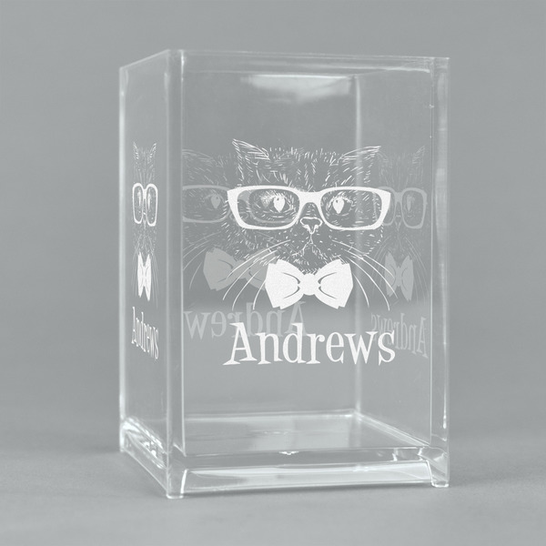 Custom Hipster Cats Acrylic Pen Holder (Personalized)