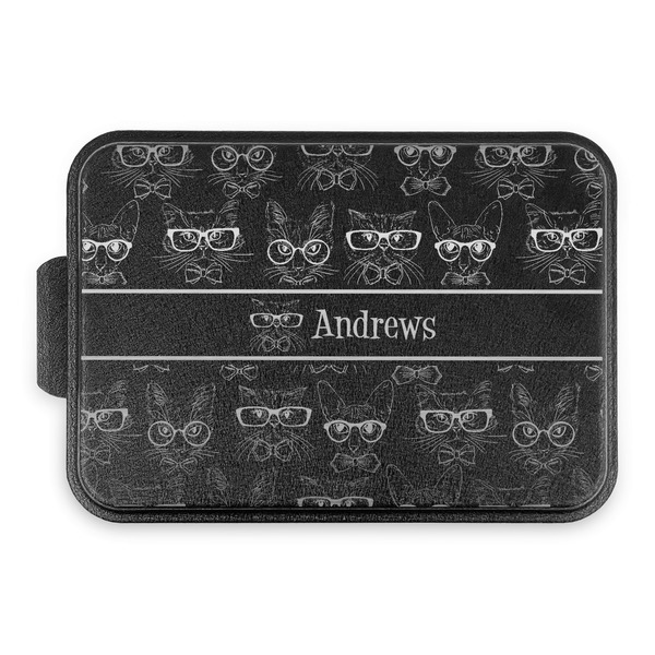 Hipster Cats Aluminum Baking Pan - Black Lid - FRONT