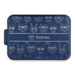 Hipster Cats Aluminum Baking Pan with Navy Lid (Personalized)