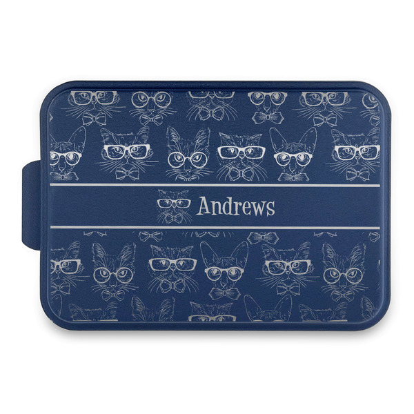 Custom Hipster Cats Aluminum Baking Pan with Navy Lid (Personalized)