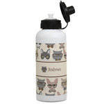 Hipster Cats Water Bottles - Aluminum - 20 oz - White (Personalized)