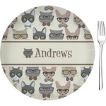 Hipster Cats 8" Glass Appetizer / Dessert Plates - Single or Set (Personalized)