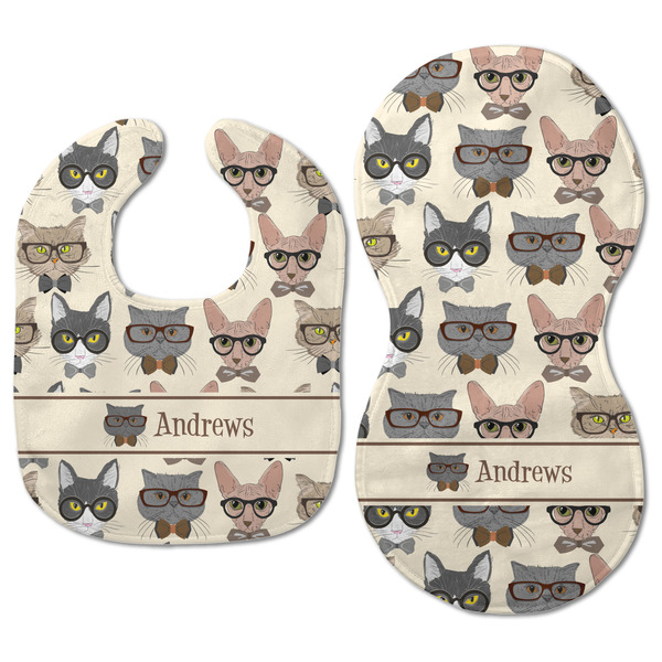 Hipster Cats Baby Bib & Burp Set - Approval (new bib & burp)