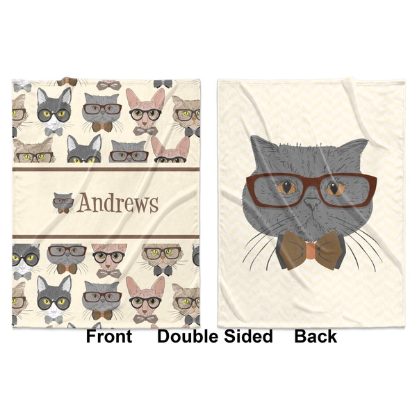 Hipster Cats Baby Blanket (Double Sided - Printed Front and Back)