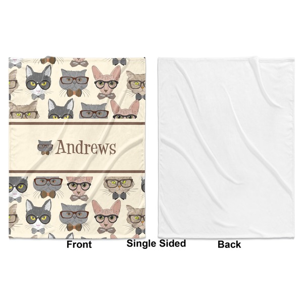 Hipster Cats Baby Blanket (Single Side - Printed Front, White Back)