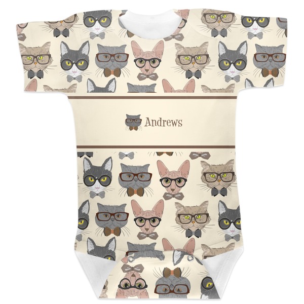 Custom Hipster Cats Baby Bodysuit 0-3 (Personalized)