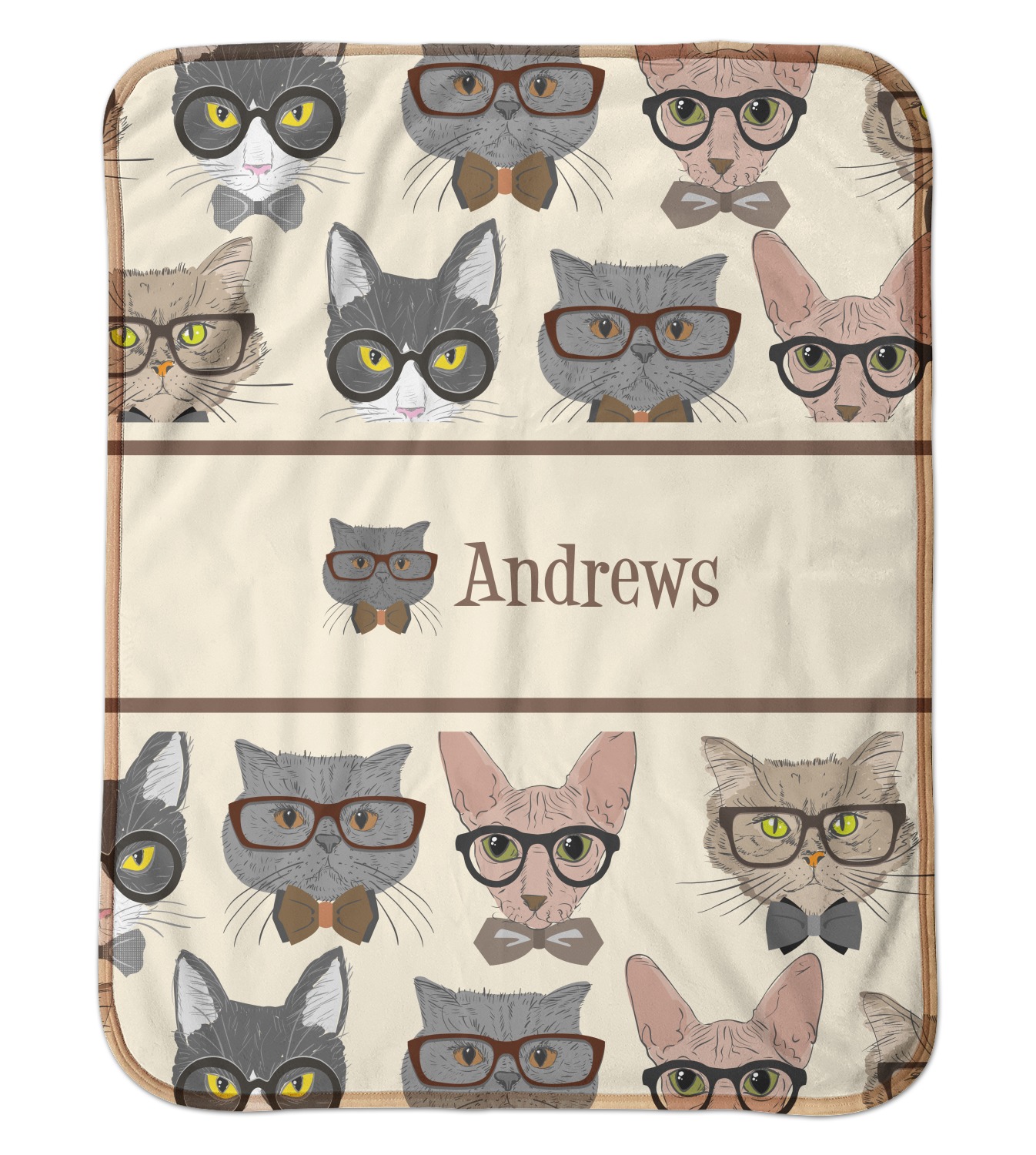 Hipster Cats Sherpa Baby Blanket 30" x 40" (Personalized) YouCustomizeIt