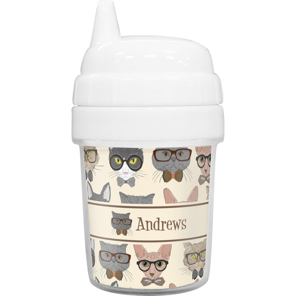 Custom Hipster Cats Baby Sippy Cup (Personalized)