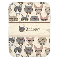 Hipster Cats Baby Swaddling Blanket (Personalized)