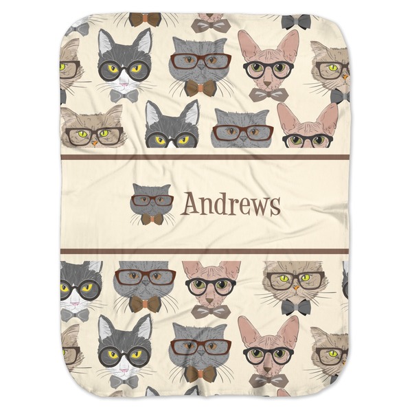 Custom Hipster Cats Baby Swaddling Blanket (Personalized)