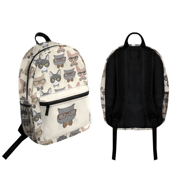 Hipster Cats Backpack front and back - Apvl