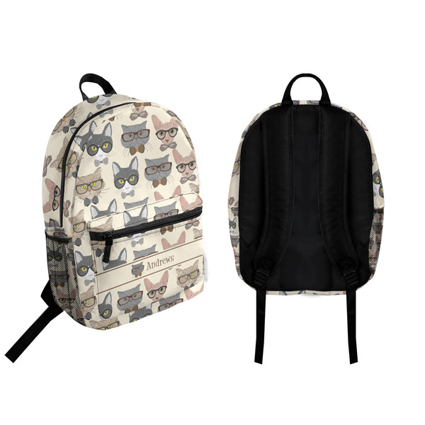 Hipster Cats Backpack front and back - Apvl