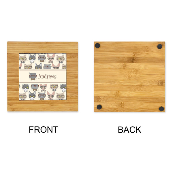 Hipster Cats Bamboo Trivet with 6" Tile - APPROVAL