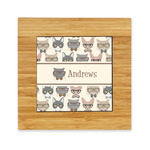Hipster Cats Bamboo Trivet with Ceramic Tile Insert (Personalized)