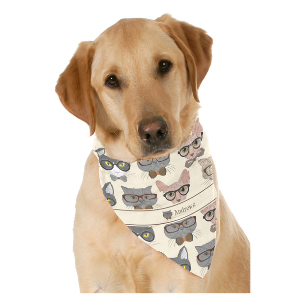 Custom Hipster Cats Dog Bandana Scarf w/ Name or Text