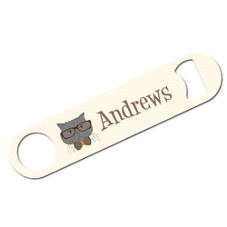 Hipster Cats Bar Bottle Opener - White w/ Name or Text