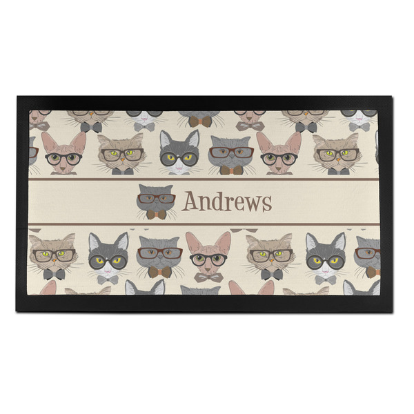 Custom Hipster Cats Bar Mat - Small (Personalized)
