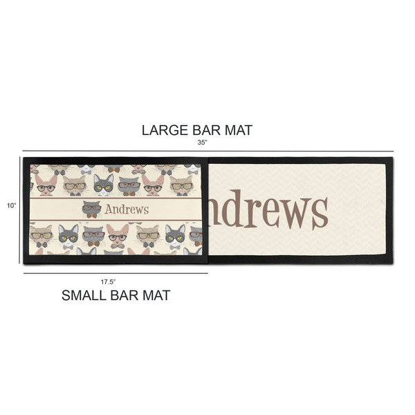 Hipster Cats Bar Mats - Sizing Chart