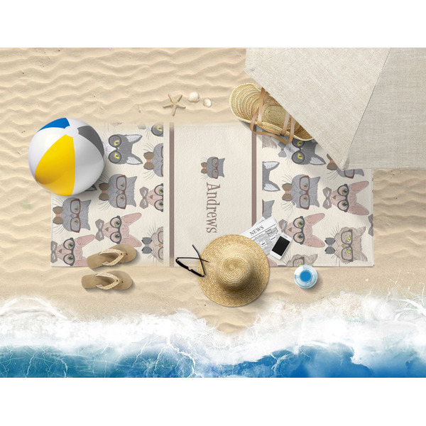 Hipster Cats Beach Towel Lifestyle