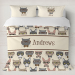 Hipster Cats Duvet Cover Set - King (Personalized)