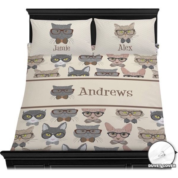 Hipster Cats Bedding Set (Queen) - Duvet