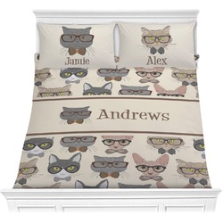 Hipster Cats Comforter Set - Full / Queen (Personalized)